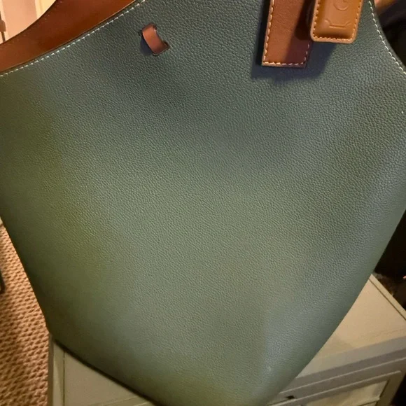 NEW Elegant Green and Brown Women's Tote Bag - Picture 3 of 5